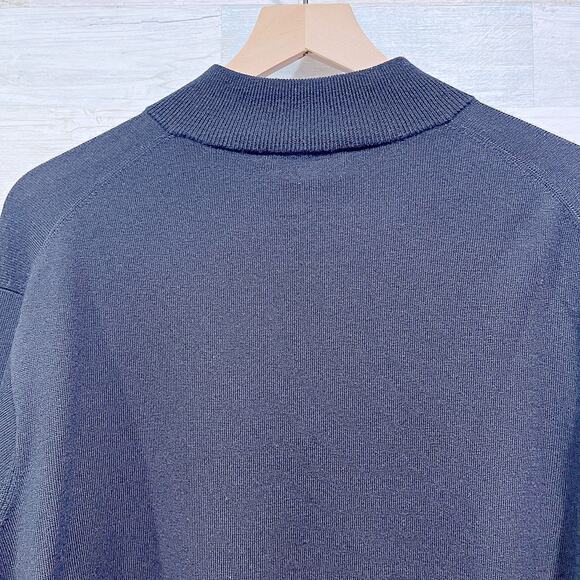 Peter Millar Merino Wool Silk 1/4 Zip Pullover Sweater Black Mens XXL 2XL - Picture 4 of 6